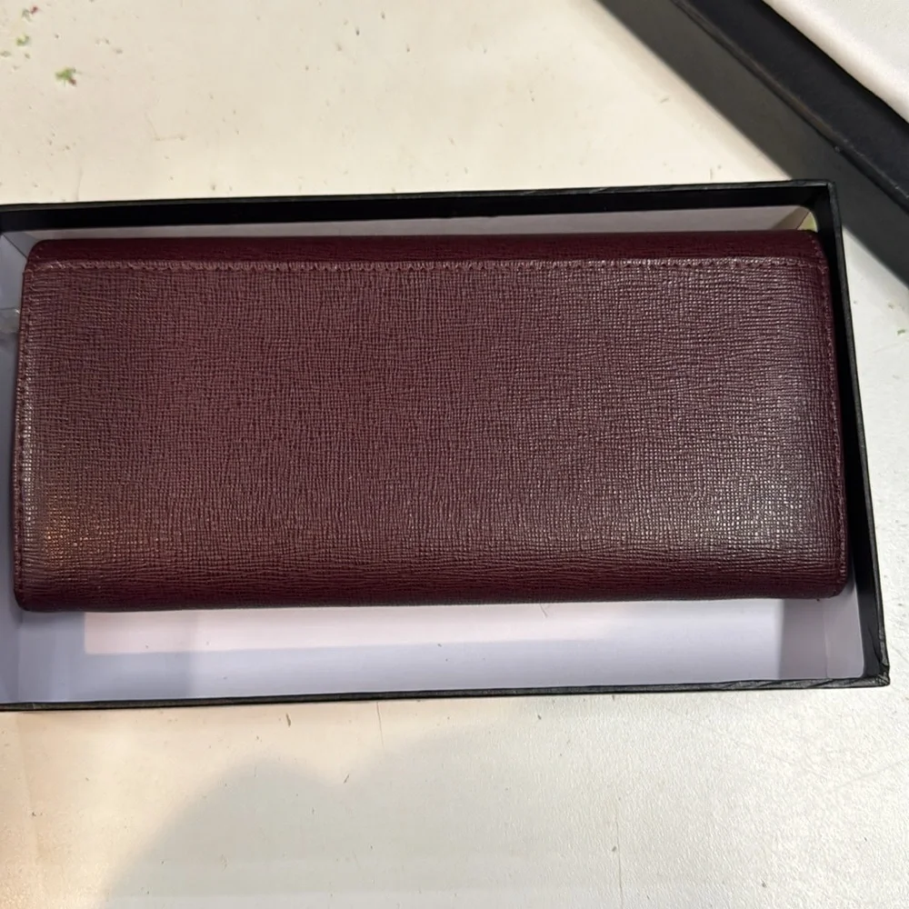 Furla maroon saffiano leather Wallet - Picture 4 of 5